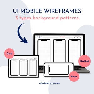 UX Design Mobile wireframes for UI sketchpad and low fidelity prototyping, UX tools for user testing and responsive design templates pattern