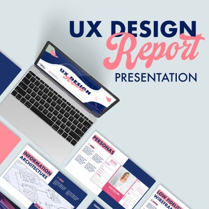 User Experience Design Project Documentation Report presentation in powerpoint for product designers, UX Design and Usability testing report