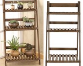 3 Tier Flower Plant Pot Shelf Stand Display Garden Step Style Ladder Rack Wooden, wooden, UK
