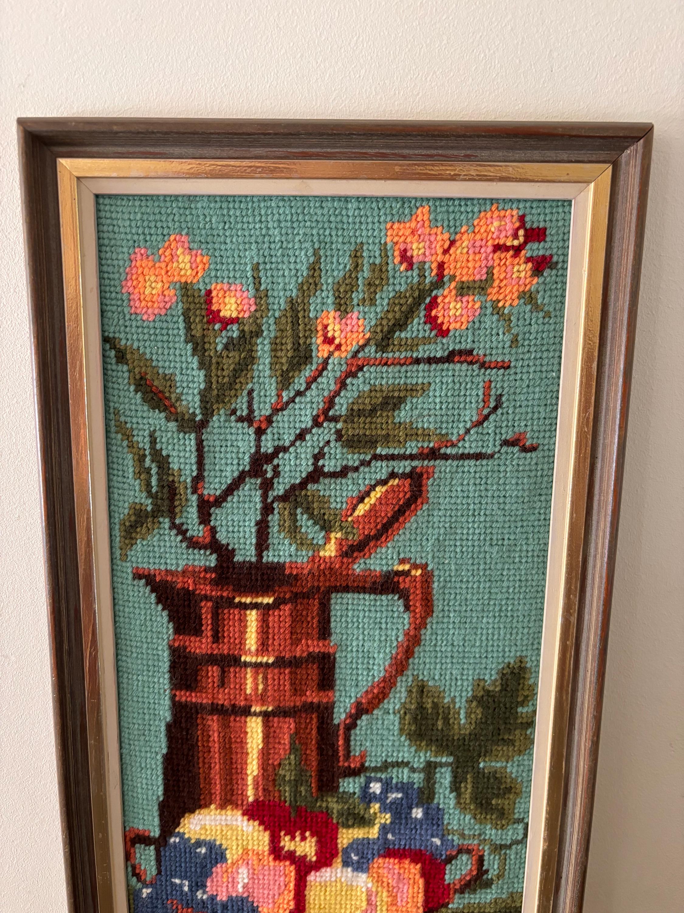 ヴィンテージ 古い刺しゅう作品と額縁 アンティーク インテリア ヴィンテージの刺繍入り額縁付き絵画 - Etsy 日本