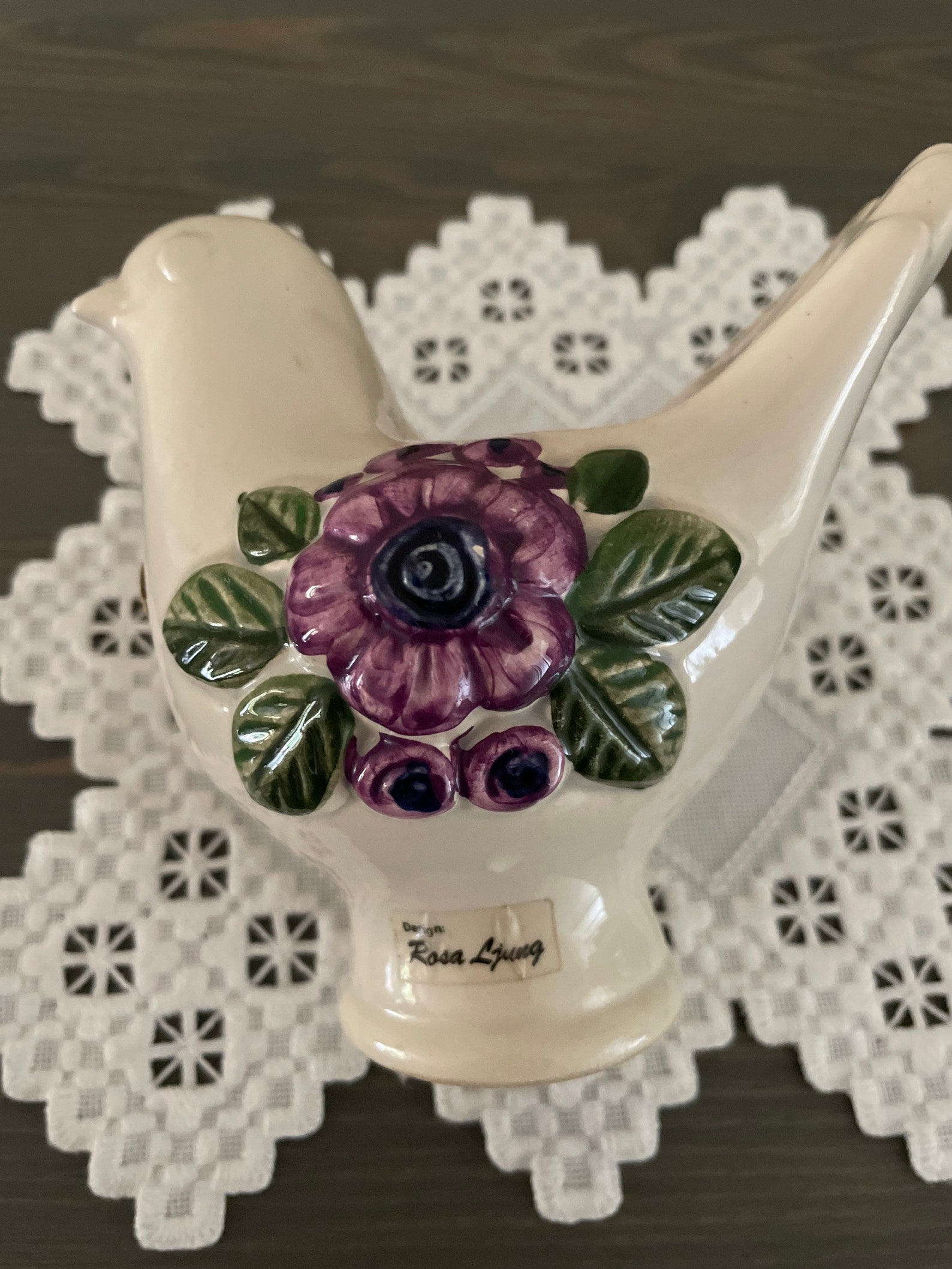 Vintage ceramic Rosa Ljung vase Etsy