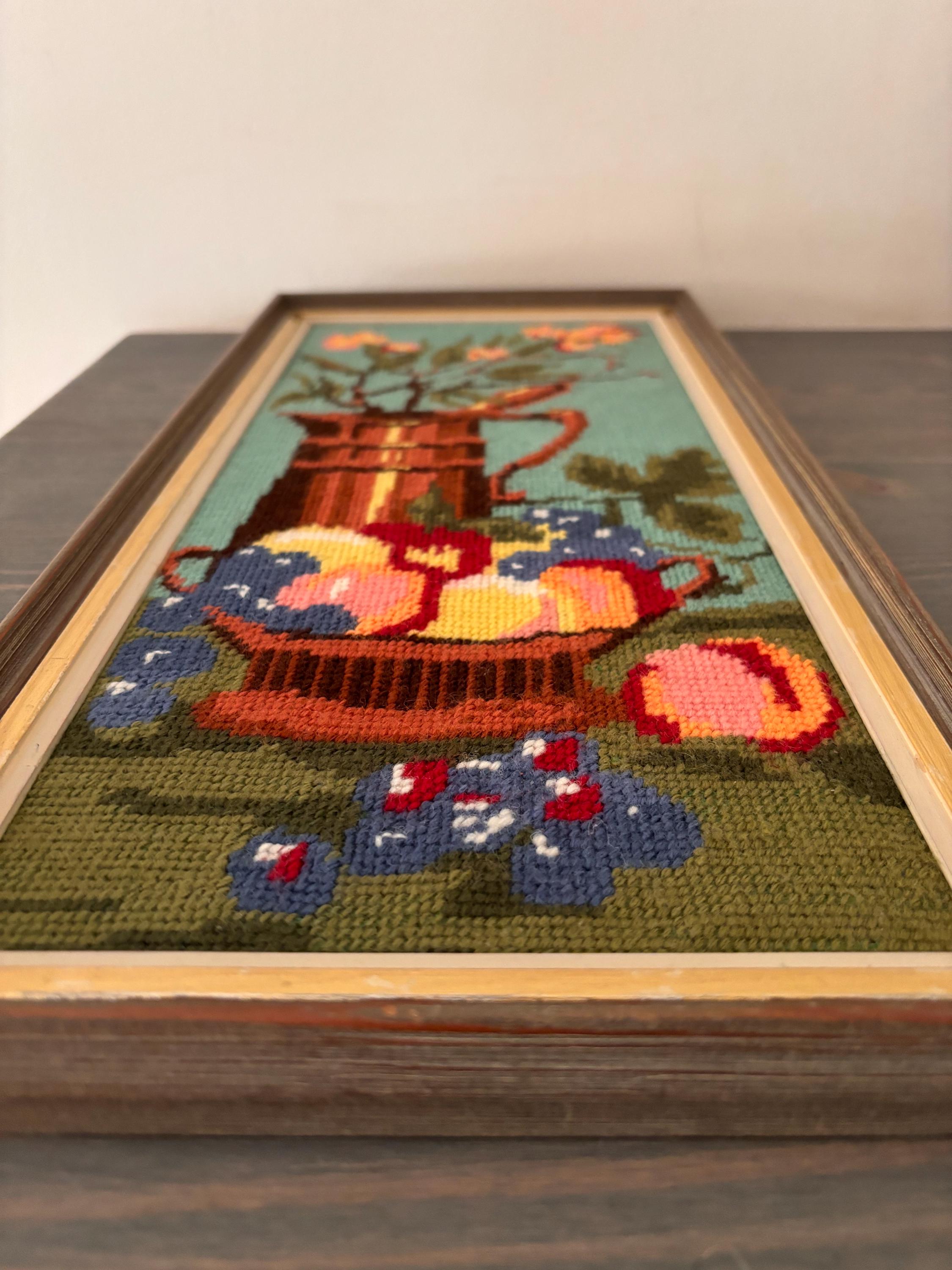 ヴィンテージの刺繍入り額縁付き絵画 - Etsy 日本