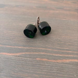 Vintage glass and silver cufflinks