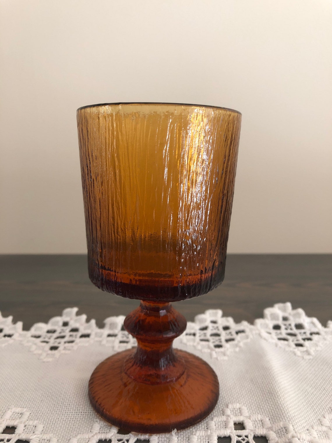 Ravenhead amber glass wine or water glass Etsy