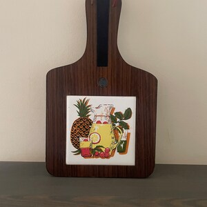 Vintage wooden and ceramic serving dish