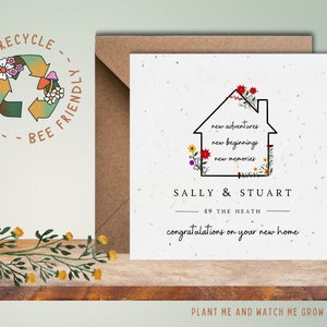 New Home Card | Congratulations on your New Home | Moving Card | House Warming Gift | Personalised New House Card | Moving Gift | Plantable