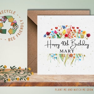 Personalised Birthday Card | Plantable Greetings Card | Happy Birthday Card | Gift for Women | Gift for Men | Gardening Card