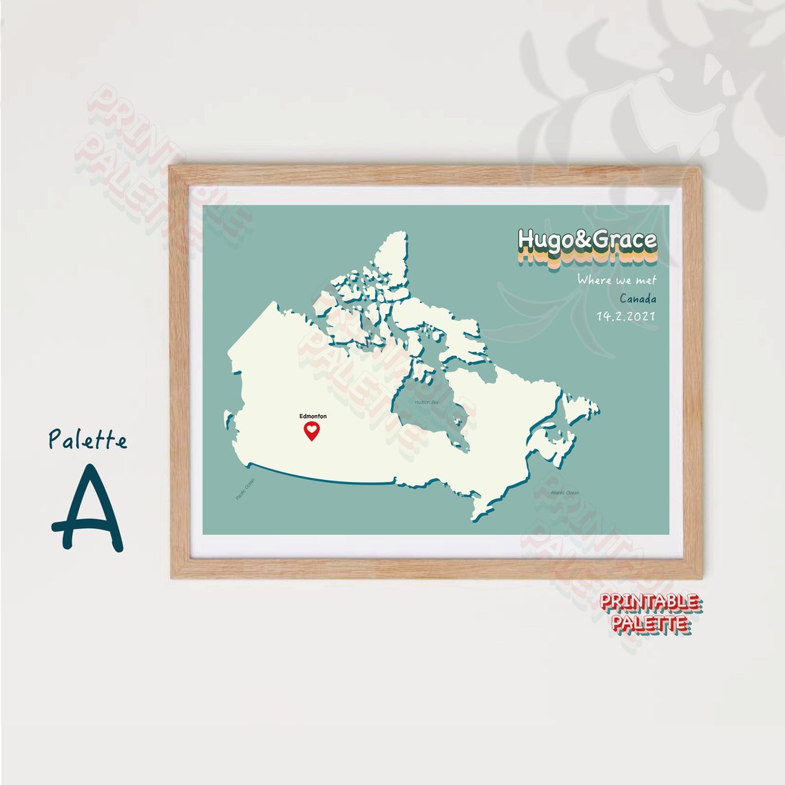 Canada Map Personalised digital download Fast delivery Etsy