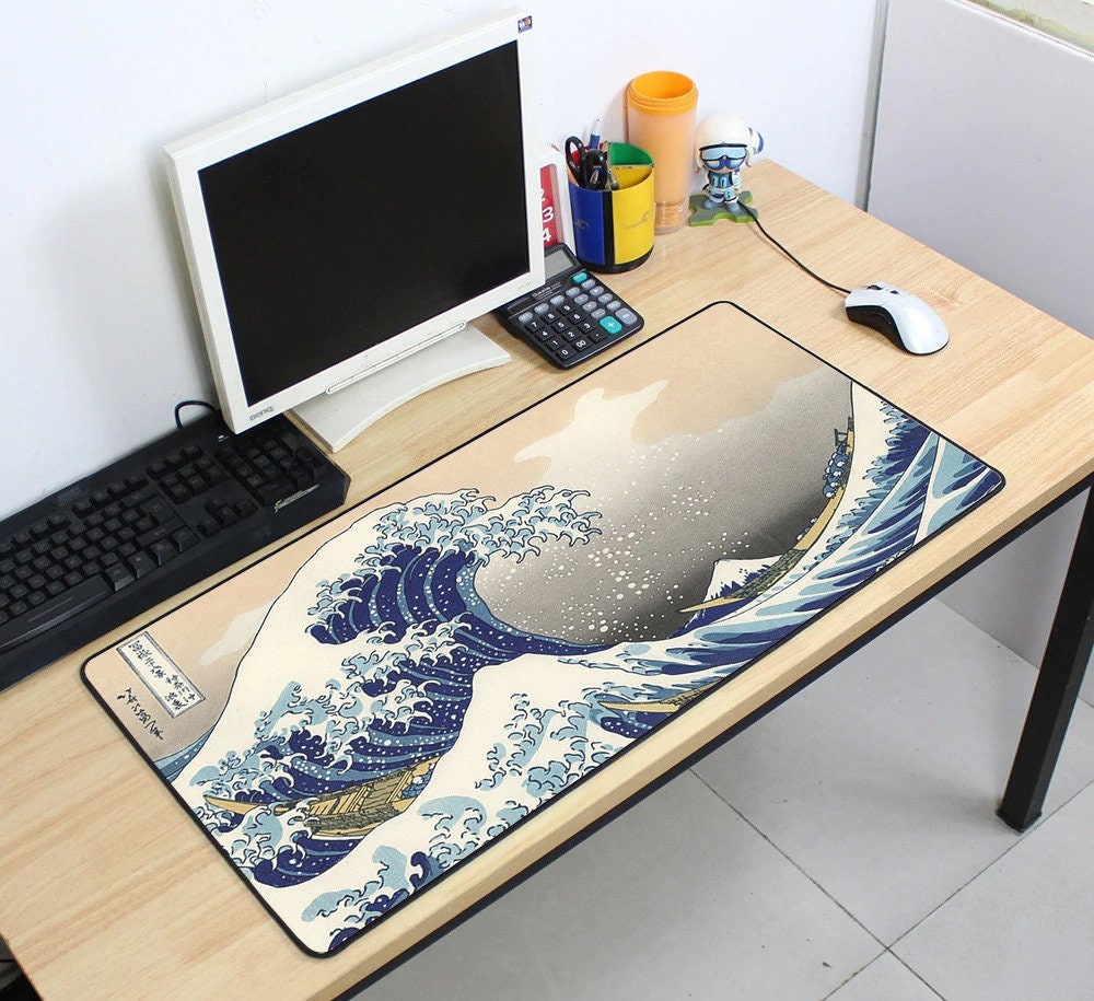 Japan Wave Large Mouse Pad 700x400mm Anime Mouse Pad Gaming Etsy