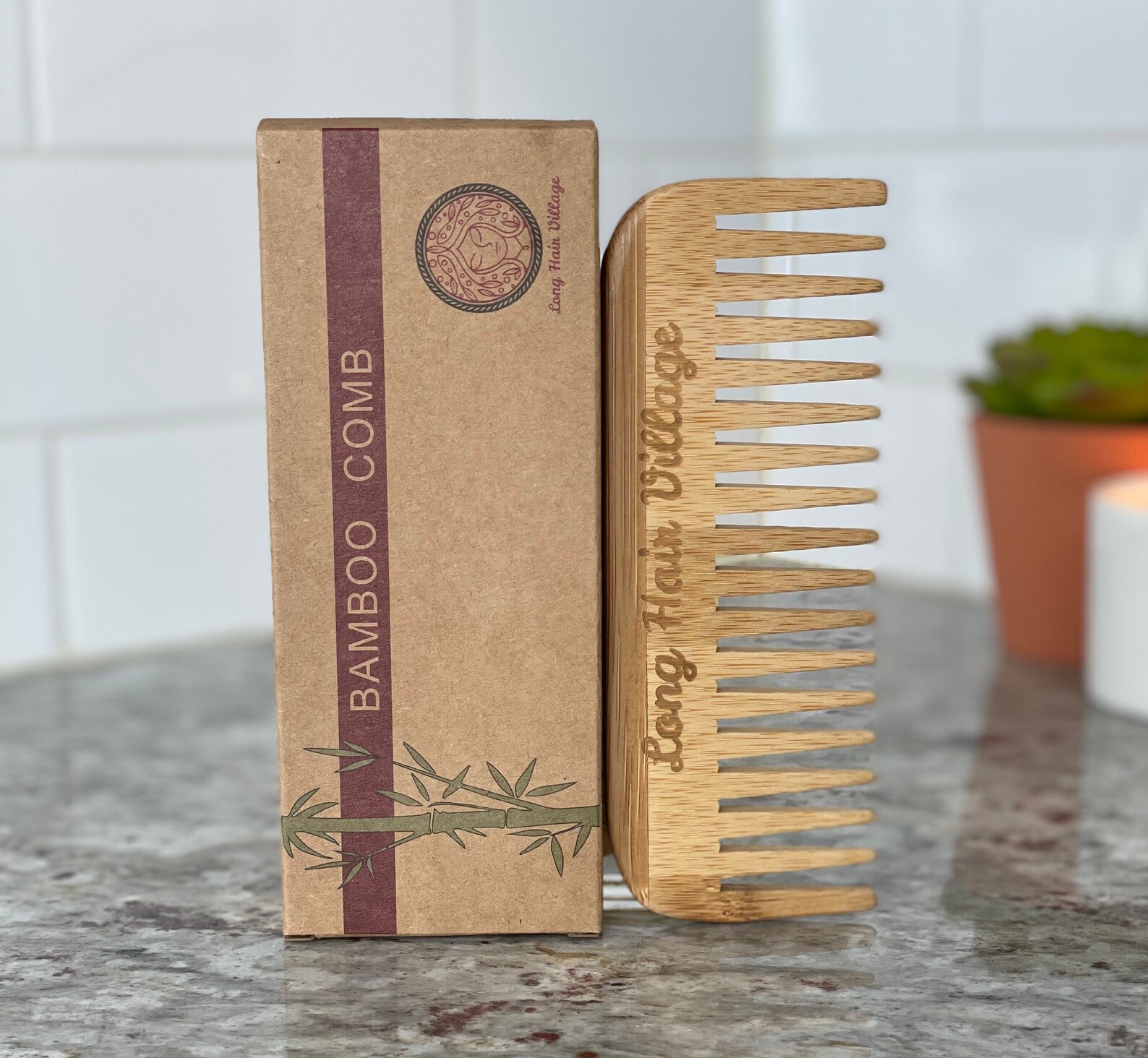 Bamboo wide tooth comb Etsy