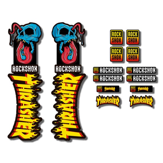 Fork Bike Stickers ROCKSHOX X THRASHER 