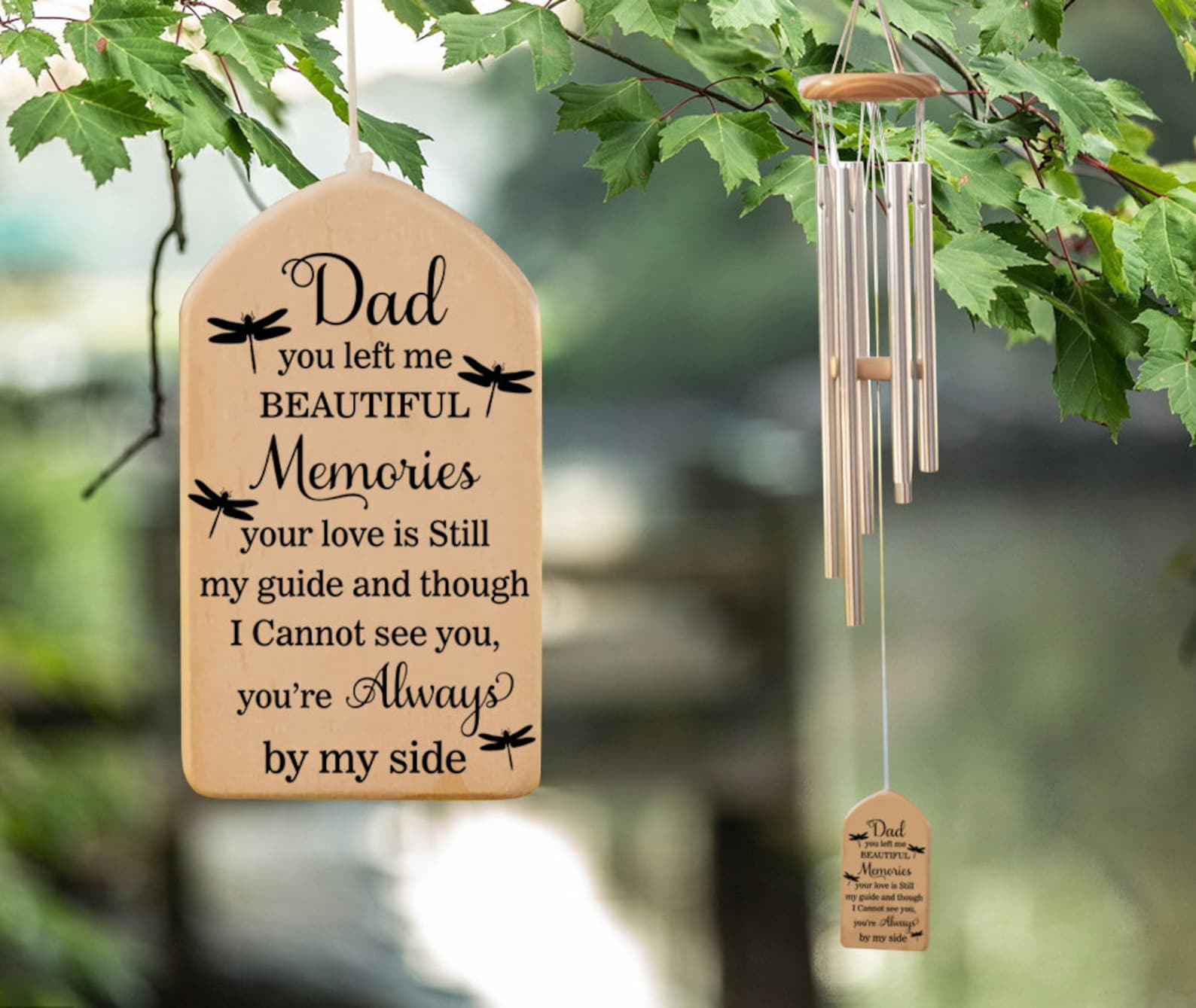 Personalized Memorial Wind Chime Dad You Left Me Beautiful Etsy