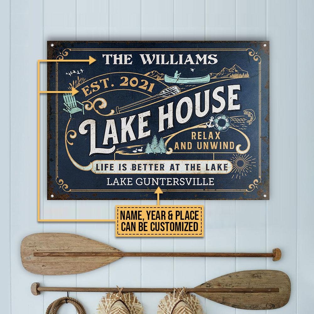 Personalized Lake House Metal Signs Life Is Better At The Etsy