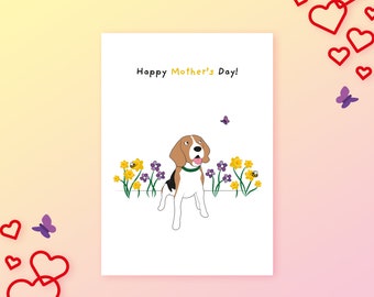 Beagle / Happy Mother's Day - Blank Greetings Card