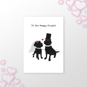 Labrador noir / Carte de mariage / OPTIONS DE PAILLETS DISPONIBLES / Pour l'heureux couple !  / Carte de voeux vierge