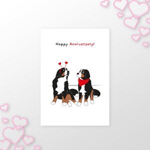 Bernese Mountain Dog / Feliz aniversário / OPÇÃO DE GLITTER DISPONÍVEL / Cartão de felicitações em branco