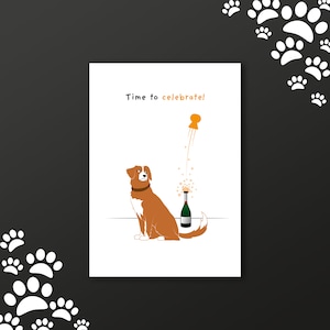 Duck Tolling Retriever de la Nouvelle-Écosse (Toller) / Carte de voeux vierge / C'est l'heure de célébrer ! Option paillettes disponible !!