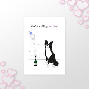Border Collie / Cartão de noivado / Você vai se casar! / Cartão de felicitações em branco