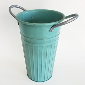 Seau à Fleurs Vintage En Métal - Déco Intérieure Rétro Pour Plantes Sèches Et Compositions