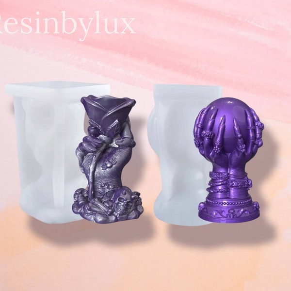 Candle Rose Hand Mould | Crystal Ball Mold | Silicone Candle Mould | DIY Making Crafting | Unique Mould | Detailed Mold | Candle Making