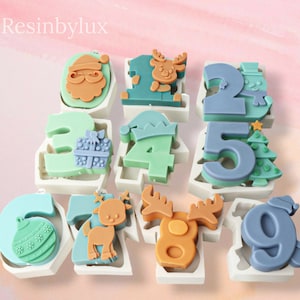 Christmas Numbers Mould | Christmas Silicone Mould | Christmas Soap Mould | Christmas Candle Mould | Christmas Epoxy Resin Mould