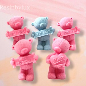 Teddy Bear Silicone Candle Mould | Plush Texture Bear with Banner Mold for Wax, Resin, Soap  Plaster | DIY Gift & Occasion Decor