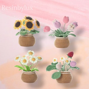 Flower Crochet Kit | Plant Pot Love Crochet Kit | Strawberry Crochet Kit | Daisy Crochet Kit | Crochet Tulip Kit | Crochet Sunflower Kit