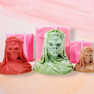 Skeleton Ghost Bride Silicone Mould: Halloween Candle, Plaster Skull