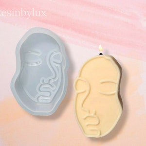 Moule en silicone visage abstrait | Moule à bougie pour le visage | Moule à savon pour le visage | Moule à cire en silicone | Outils de fabrication manuelle | Moule Visage Abstrait DIY