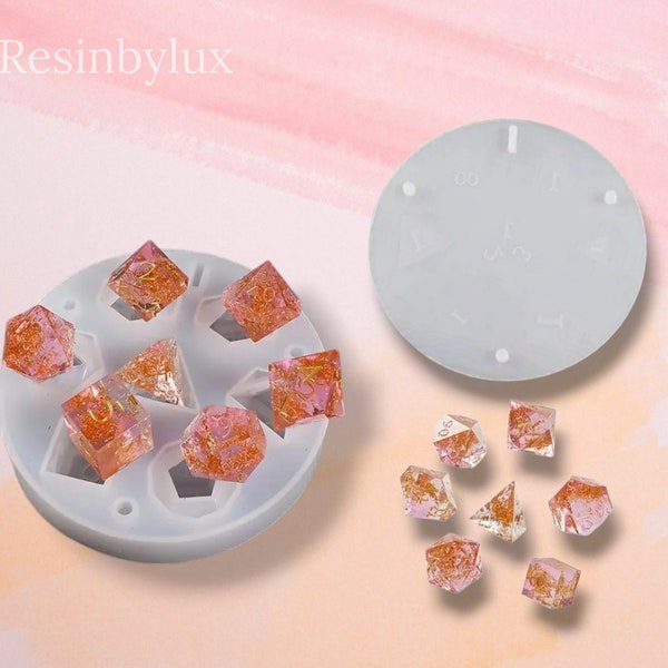 Game Dice Silicone Mould | Dice Epoxy Resin Mould | Gameboard Dice Resin Mould | UV Resin Mould For Dice | 7 Shape Silicone Mould Dice