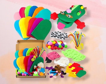 Hand Puppet Making Kit | Kids Crafting Kit | Puppet Crafting Kit | Children Crafting Kit Gift | Children Present Gift Set | Felt Crafting