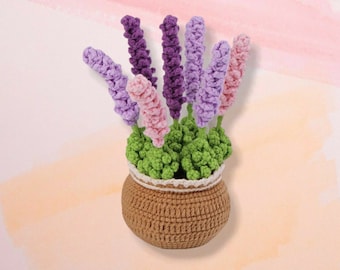 Lavender Flower Pot Crochet Kit: Handcrafting Gift