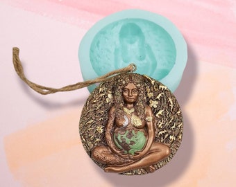 Mother Earth Goddess Silicone Mould, Gaia Nature Deity Mold, DIY Wax, Resin, Soap, Plaster, Pagan Wicca Decor, Craft Making Tool