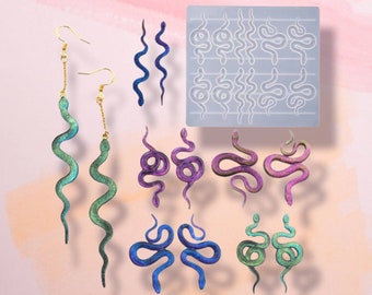 Silicone Snake Earrings Mold: UV Epoxy Resin Jewellery
