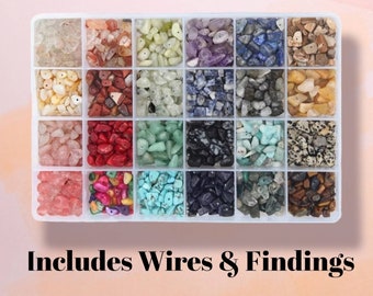 1323pcs Irregular Gemstone Crystal Bead | Making Jewellery Kit | Supplies Tools DIY | Includes Spacer Beads Ear Wires Jump Rings | Gift Set