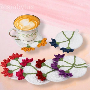 Kit sottobicchiere all&#39;uncinetto con fiori: set per principianti