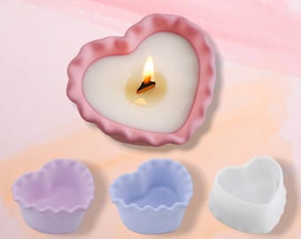 Heart Shape Candle Jar Silicone Mould | Candle Silicone Mould | Plaster Candle Pot Mould | Resin Heart Mould | Candle Holder Silicone Mould