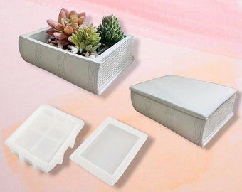 Book Storage Box Silicone Mould | Silicone Mould | Concrete Cement Resin Mould | Book Container Mould | Candle Book Mould | Book Worm Mould