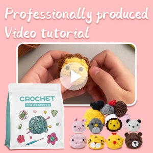 May include: A crochet kit for beginners with a variety of colorful yarn balls, crochet hooks, and instructions. The kit includes a variety of animal patterns to crochet, including a lion, a pig, a penguin, a tiger, a chicken, and a bear. The kit also includes a video tutorial to help you learn how to crochet.
