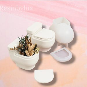 Toilet Silicone Mould | Fun Quirky Moulds | Candle Holder Mould | Resin Casting Mould | Miniature Mould | Storage Silicone Mould