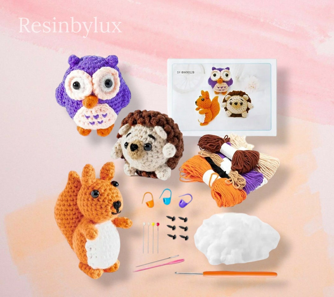 Crochet Crafting Kit Crochet Plush Kit 3 Crochet Set Etsy