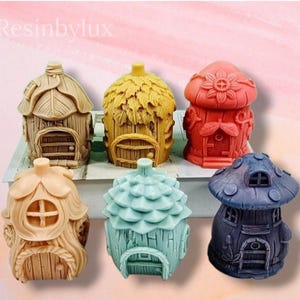 Miniature House Silicone Mould | House Candle Mould | Fairy House Fantasy Mould | Mushroom Pine Mould | Silicone Candle Mould | Soap Mould