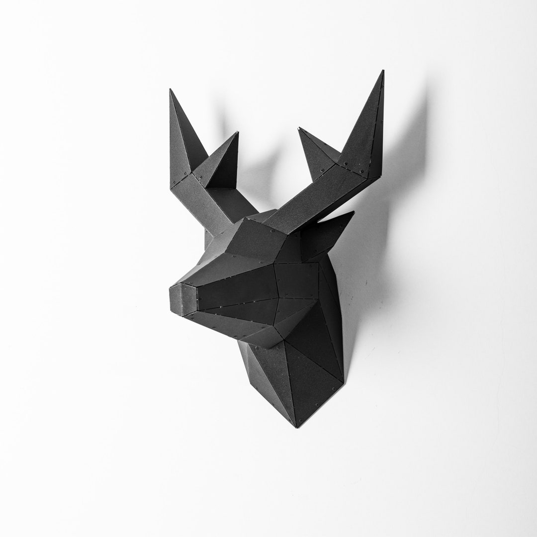 Deer Mini Head, 3D Metal Deer Statue Wall Decor , Hand Made Decorative Sheet Metal Sculpture Etsy