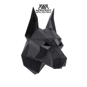 3D Metal Sculpture Dog Wall Decor Animal Head Wall Sculpture and Wall Hanging Decor Doberman Statue Metal Wall Art Decor Doberman Sculpture
