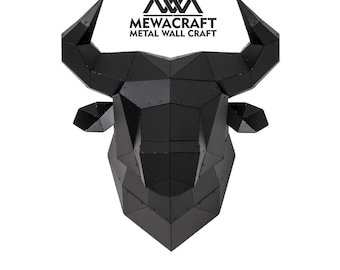 Estatua de pared de metal con cabeza de toro (DDP incluido para EE. UU.)