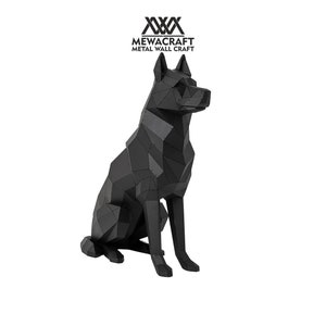 German Shepherd Dog Metal Art Outdoor Sculpture 3D Metal Dog Sculpture for Indoor German Shepherd Statue for Garden German Shepherd Gifts