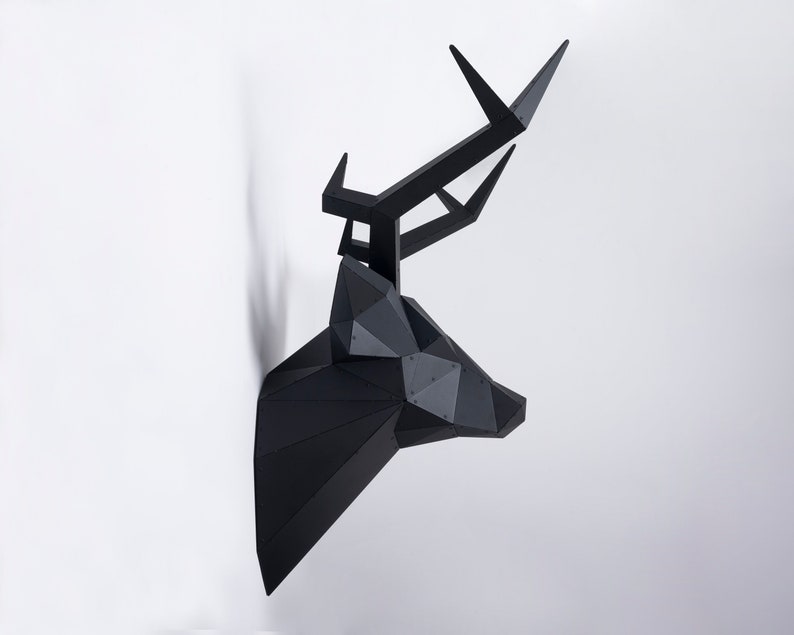 Deer Head 3D Metal Wall Decor Red Deer Decorative Metal Etsy