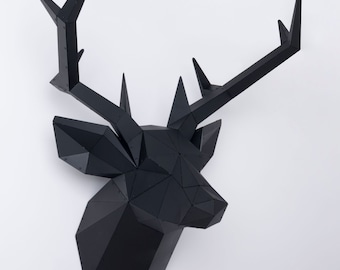 Estatua de pared grande de metal con forma de cabeza de ciervo (DDP incluido para EE. UU.)