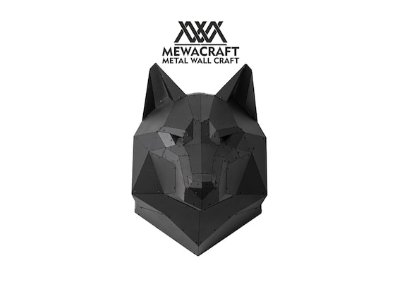 3D Animal Wall Decor Wolf Sculpture, Geometric Metal Sculpture Wolf Wall Decor, Wolf Wall Art Hanging Sculpture, Animal Wall Art Outdoors