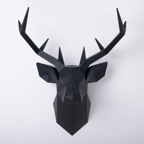 Deer Head 3D Metal Wall Decor - Red Deer Decorative Metal Sculpture - Home Decor Wall Art Statue